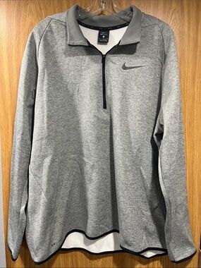 Nike Gray Heather Dri-FIT Quarter-Zip Performance Pullover